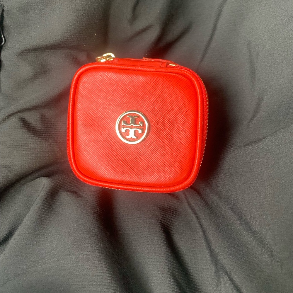 Tory burch mini neon orange coin purse